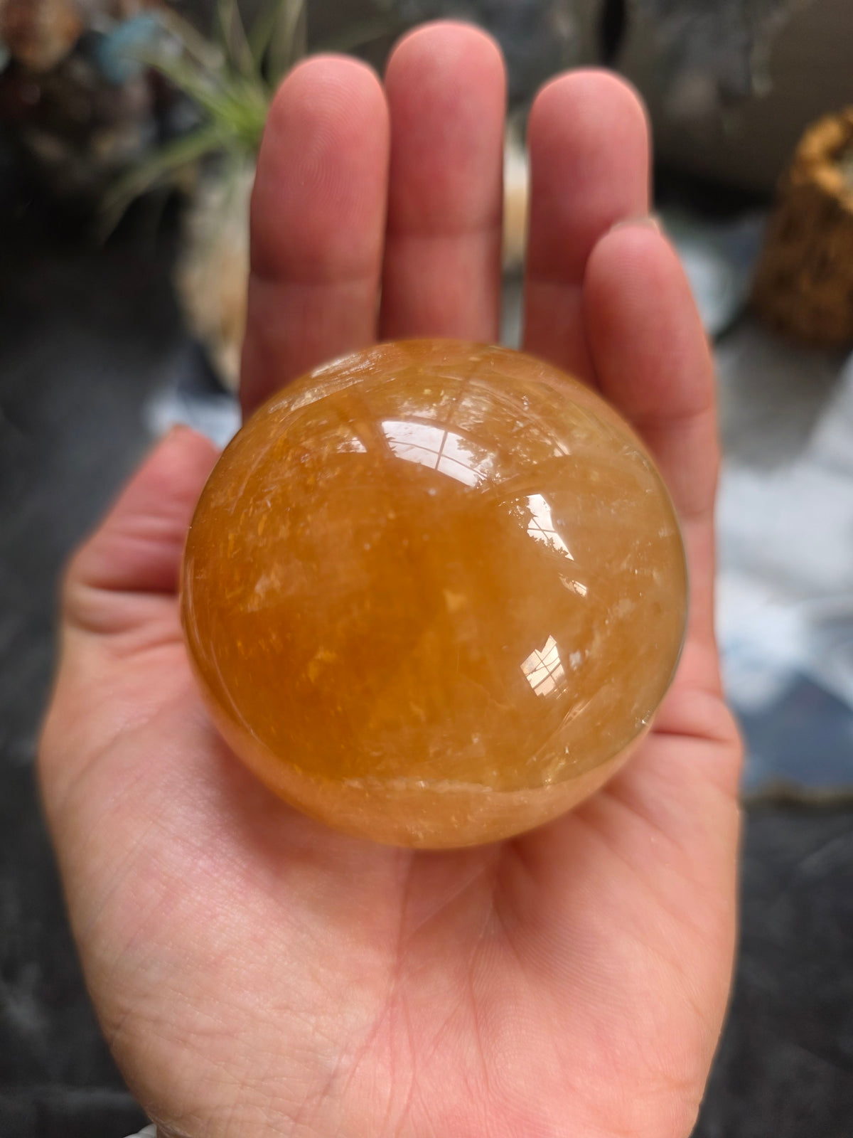 Honey Calcite Sphere