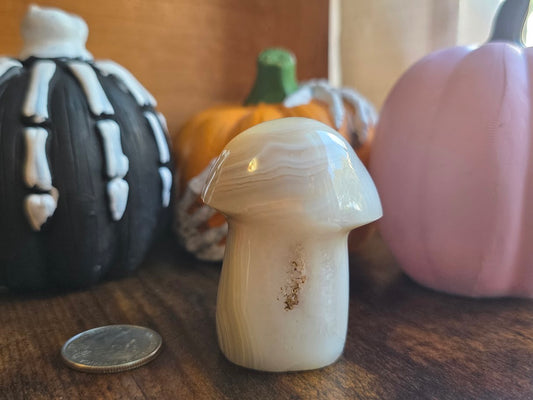 Agate mushroom carving