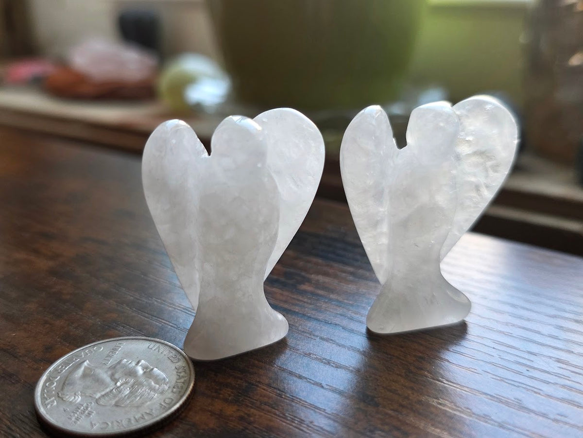 Clear Quartz angel carving