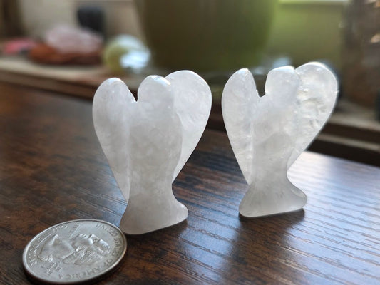 Clear Quartz angel carving