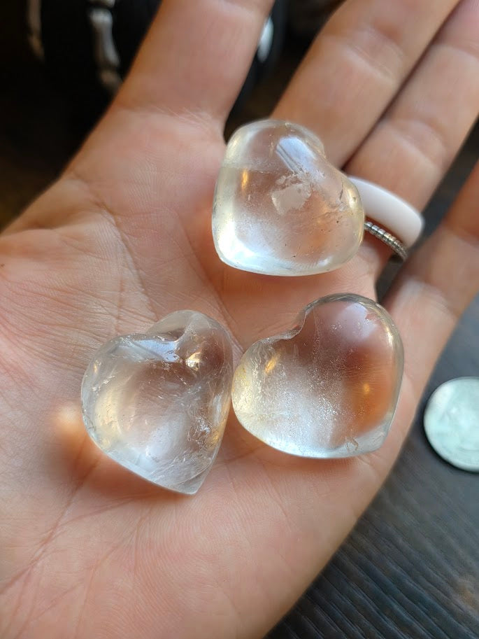 Clear Quartz heart (pull for 1)