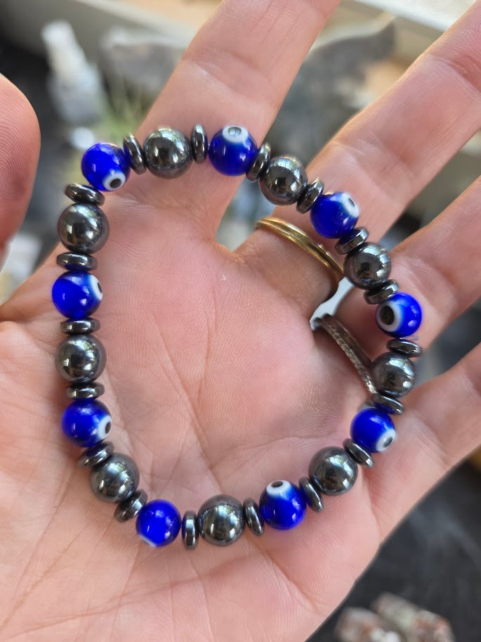 Evil Eye &amp; Hematite Bracelet