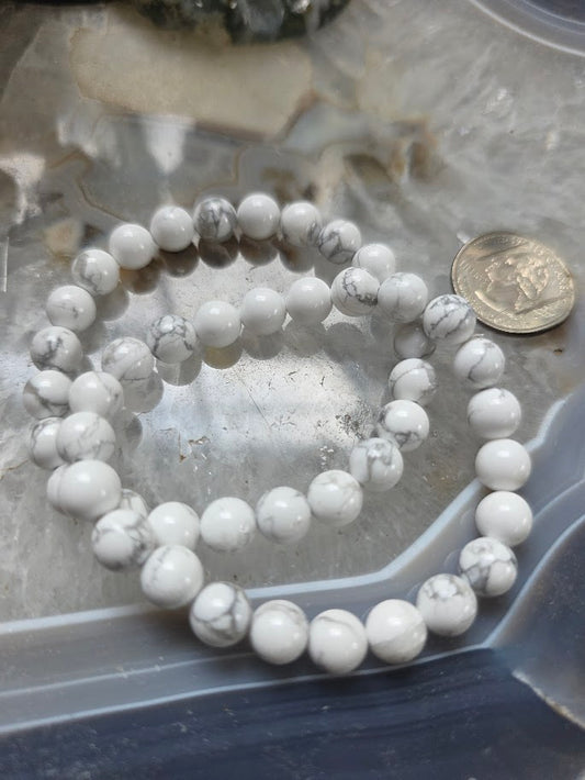 Howlite 8mm Beaded Bracelet