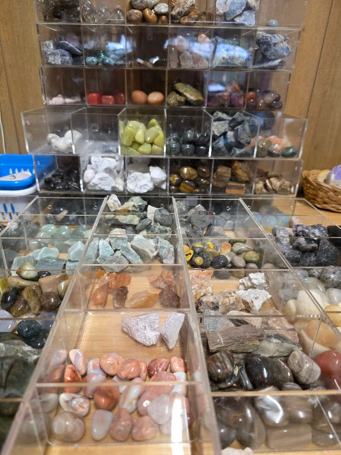 1 pound mixed tumbles and rough stones LOT DEAL