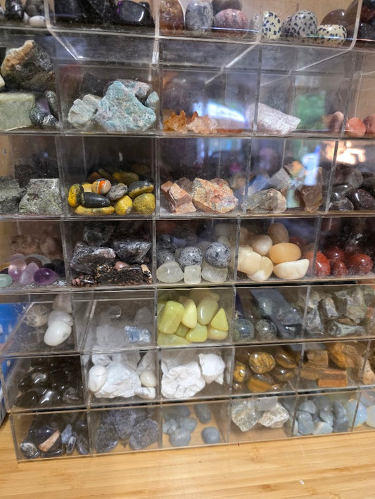 1 pound mixed tumbles and rough stones LOT DEAL