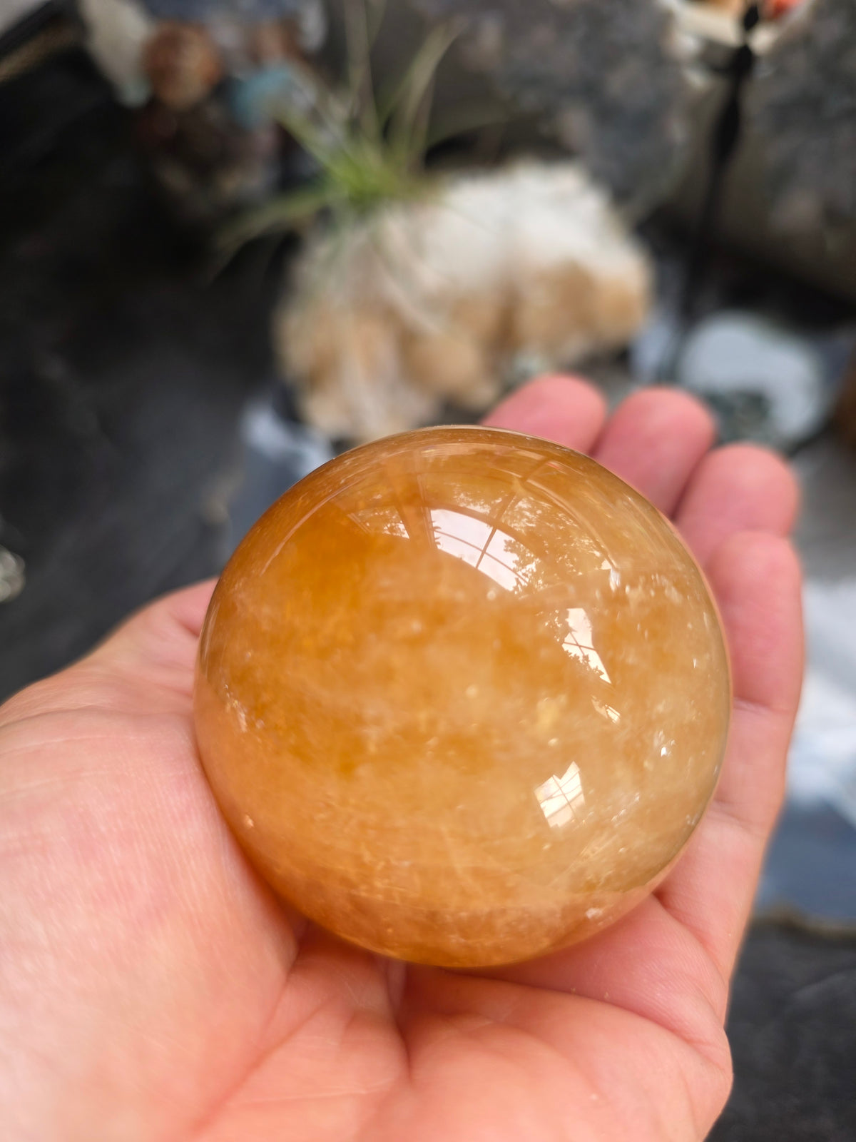 Honey Calcite Sphere