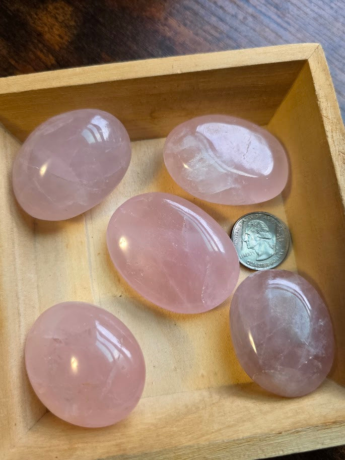 Rose Quartz palm stone (pull for 1)