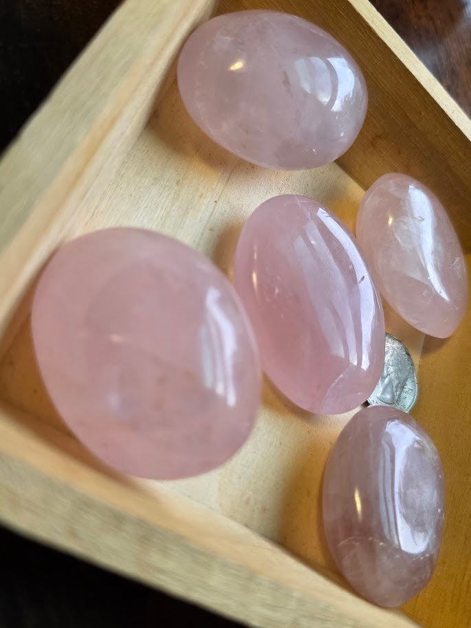 Rose Quartz palm stone (pull for 1)