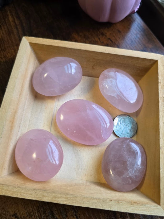 Rose Quartz palm stone (pull for 1)